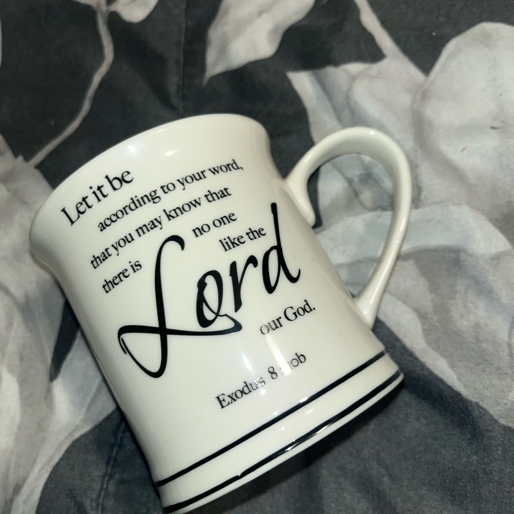 ReligiousWhite Mug with Black Text